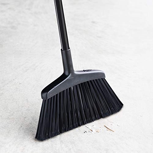 Libman Commercial 1115 Wide Commercial Angle Broom, Steel Handle, 15" Wide, Black Handle (Pack Of 6) #TOP3