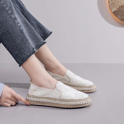 Alpargatas para mujer de tela con diseño plano y transpirable 3