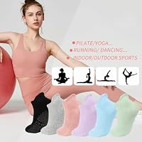 loudashuaiqi Yoga Accessories Pilates Socks Non Slip Barre Socks for Women (Grey/Black/Pink) — image 7