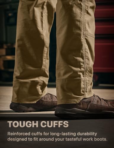 Image of CQR Men's Quick Dry Work Pants, Water Resistant Outdoor Tactical Pants, Lightweight Stretch Cargo Hiking Pants