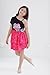 Barbie Little Girls Asymmetrical Dress Pink/Black 5