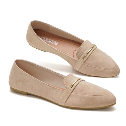GLAMORA Bailarinas Mujer, Manoletinas Elegantes con Adorno Metálico, Mocasines Mujer Planos, Zapatos Cómodos Mujer, Punta Fina, Calzado Ligero para Vestir y Diario BG-38 GLAMORA Bailarinas Mujer, Manoletinas Elegantes con Adorno Metálico, Mocasines Mujer Planos, Zapatos Cómodos Mujer, Punta Fina, Calzado Ligero para Vestir y Diario BG-38