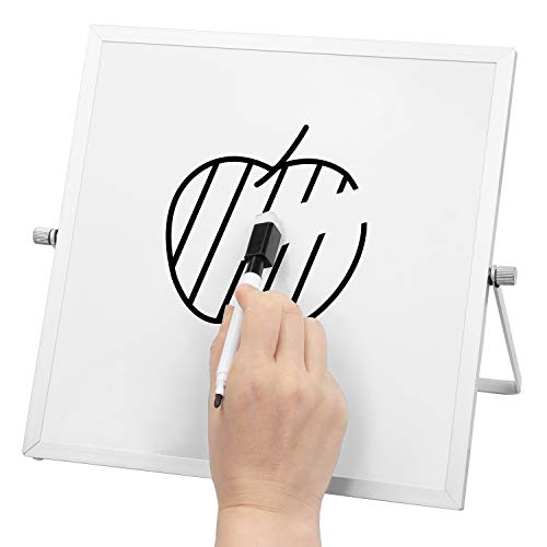 Stapens Small White Board, Desktop Portable Mini Double Sided Magnetic Whiteboard 10" X 10", 360 Degree Reversible To Do List Notepad For Office, Home, Kitchen, School #TOP5