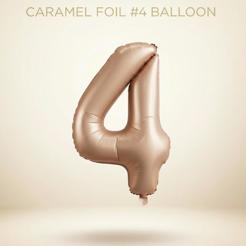 Image of Atpata Funky #4 Elegant Caramel Colour JUMBO 40 INCH Number Balloons Set | 0 to 9 Digit Shapes | Decorative Balloons for Milestones & Celebrations