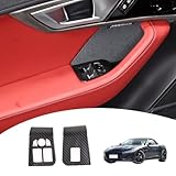 Car Window Lift Switch Frame Cover Panel Trim Decoration Sticker For Jaguar F-Type 2013-2024 Auto Glass Lift Switch Frame Interior Accessories (Carbon Fiber)