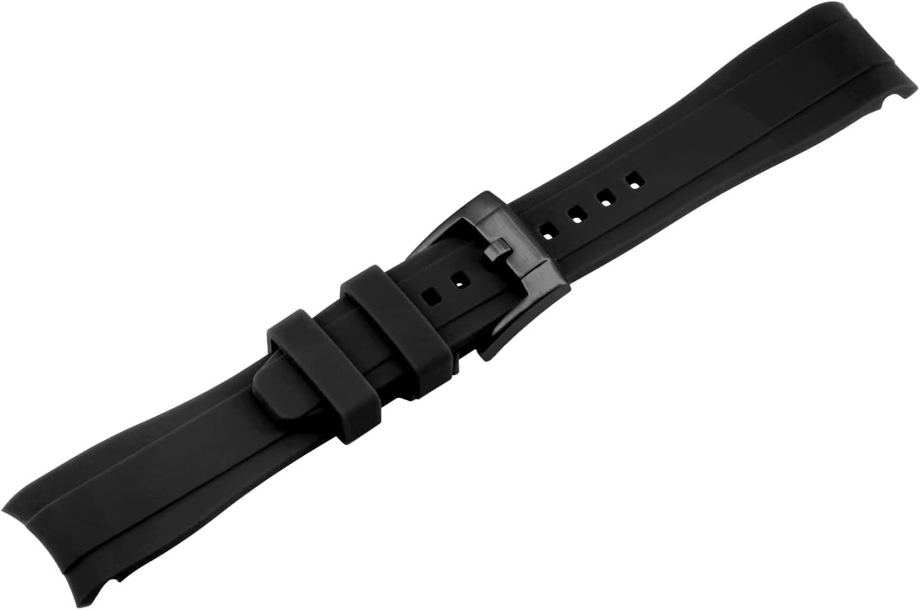 YISIWERA 18mm 20mm 21mm 22mm Rubber Watch Band Premium Crafter Silicone Universal Curved Ends Watch Strap Bracelet Brushed Stainless Steel Pin Buckle For Men Women