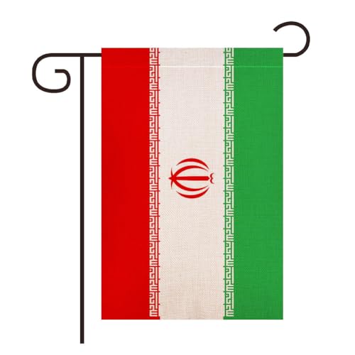 44 banderas de jardín de lino de Asia Europa y África con la bandera de Irán