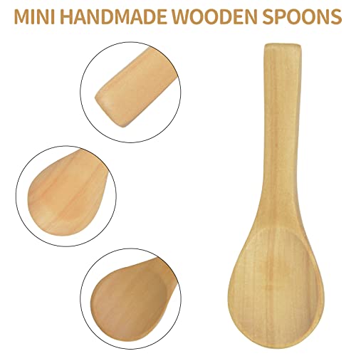 Small Wooden Spoons 50Pcs - Mini Natural Wooden Spoons Teaspoon Of Honey,Kitchen Seasoning Spoon,Coffee Spoon,Jam Spoon,Ice Cream Spoon,Spices Spoon,Salt/Sugar Spoon,Bath Salt/Cosmetic Spoons #TOP3