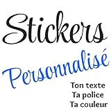 Stickers prénom ou texte personnalisé - 19 Couleurs - Vinyl décoratif (10 à 80 cm) - Stickers muraux, chambre enfant, voiture, meuble, Maison - Facile à poser.