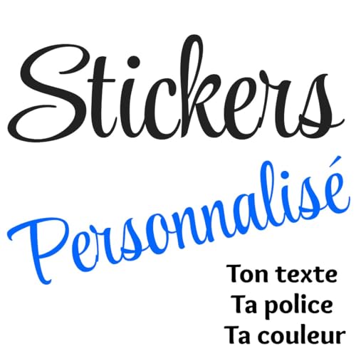 Stickers prénom ou texte personnalisé - 19 Couleurs - Vinyl décoratif (10 à 80 cm) - Stickers muraux, chambre enfant, voiture, meuble, Maison - Facile à...
