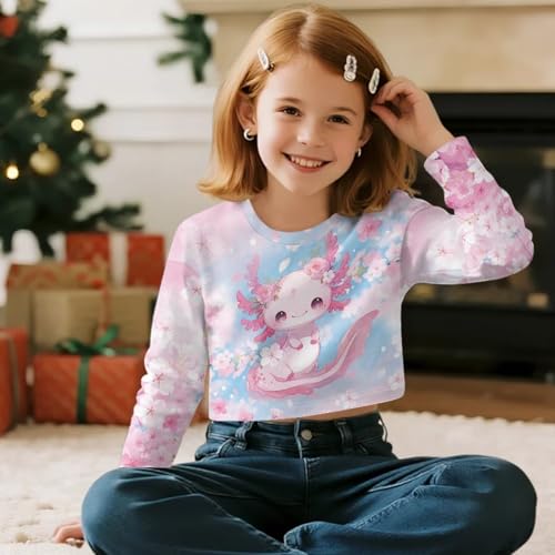 Kids Casual Long Sleeves for Girls T Shirt Sportswear Crewneck Pullover Tops Size 5-14 Years4