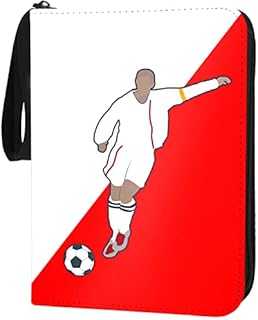 Football Card Holder, 400 Pockets Football Trading Card Binder Album with Removable Sleeves, Soccer Card Storage Folder, Football Collector Binder with Zipper and Handle Strap for Sport Football Cards
