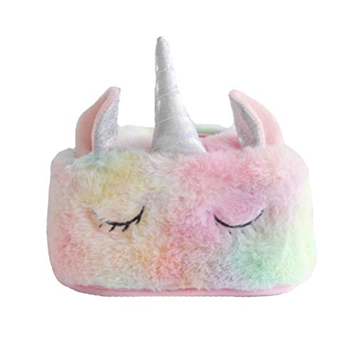 NICEXMAS Licorne Porte-Boîte à Mouchoirs en Peluche Étui Porte-Mouchoirs en Peluche Dessin Animé Pompage Papier Boîte Couverture Décoration de La Maison (Rose) Cover