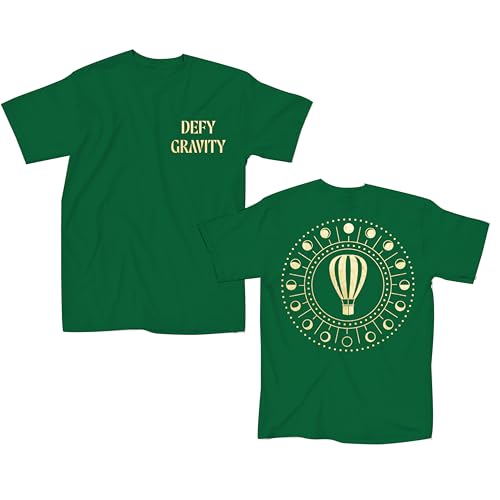 Camiseta do filme Wicked Defy Gravity Elpheba Wizard, Verde Kelly, GG