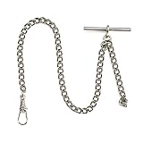 Rapport Taschenuhrkette mit T-Verschluss, silber