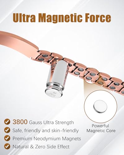 Pulsera de Cobre 99.99% para Hombre con Magneto Potente miniatura 3