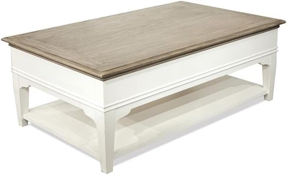 BOWERY HILL Contemporary 4-Drawer Storage Solid Wood Coffee Table in Natural for Living Room, 28" D x 48" W x 20" H