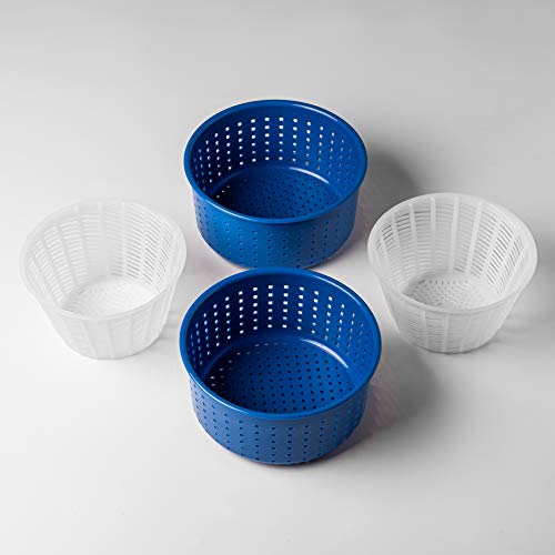 Cheese making Cheese Mold Set Cheese making Basket mold Cheese rennet Soft cheese Rennet cheese Cheese making Soft cheese Cow Goat Kitchen utensils | 0.88-1.55 lbs Ricotta Blue+White Original HOZPROM