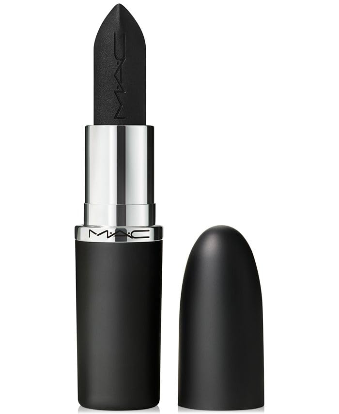 MAC M·A·CXIMAL Silky Matte Lipstick, Caviar, 0.1 Ounces, Black