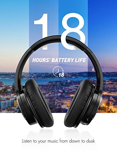 Mpow H7 Bluetooth Headphones Over Ear, Comfortable Wireless Headphones, Rechargeable HiFi Stereo Headset, w/Wired Mode, CVC6.0 Microphone f or Cellphone Online Class, Home Office, PC