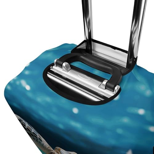 Sea Conch Shell Starfish Turtle Luggage Cover, Washable Elastic Suitcase Cover Protector Fit 18-32 Inch Luggage 5