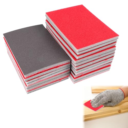 Esponjas de Lijado, Esponjas Abrasivas, 18 Piezas Esponja de Lija Húmeda y Seca, Taco Abrasivo de Lijado Manual, 180-3000 Granos, para Tabiquería Seca, Madera, Metal y Pintura