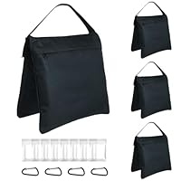 changshengda Sandsäcke für Fotostudio - 4er Pack Leere Gewichtssäcke für Lampenstative, Stative, Auslegearme und Foto Studio Ausrüstung (Schwarz)
