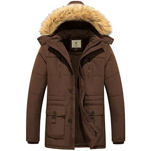 WenVen Men's Insulated Military Style Puffer Jacket Cover
