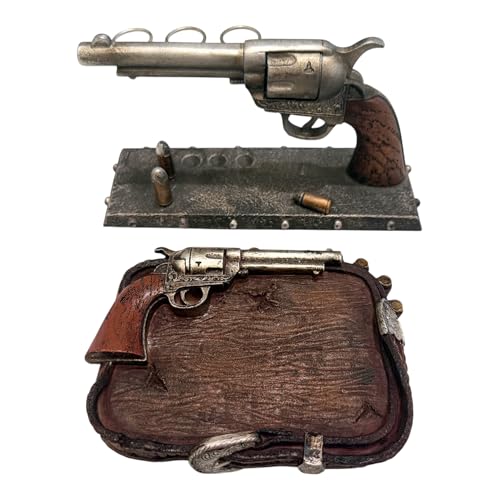 Western Rustic Revolver Bathroom Accessory Set, 2-Piece Resin Bath Decor