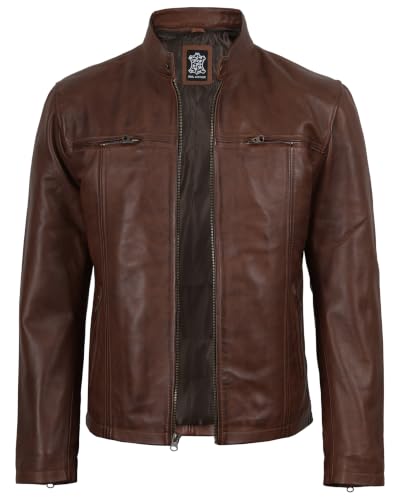 Image of Decrum Hooded Leather Jacket Men