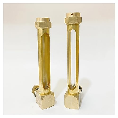 LXYTT 1-4 3-8 1-2 BSP Male Thread L-Shape Brass Oil Liquid Level Indicator Sight Glass Gauge - Two Window 1PC(Two Window 1-4,125mm)