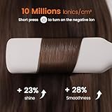 Faszin Professional Hair Straighteners, 42mm Wide-Plate Titanium Negative Ion Flat Iron, 30s Rapid Heating, Real-time Temperature Display, 11 Adjustable Temperature Levels (130-230℃)-White - Image 4