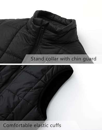 Image of Vcansion Men's Outdoor Quilted Puffer Vest Stand Collar Lightweight Down Sleeveless Jacket Padded Vest