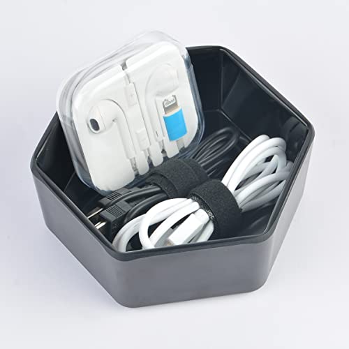 Paper Clip Holder 2 Pcs Set, Paperclips Dispenser For Home Office School, Office Binder Clip Holder Push Pin Holder For Desk, Paper Clamp Holders Work Desk Accessories Organizer, Hexagon, White #TOP6