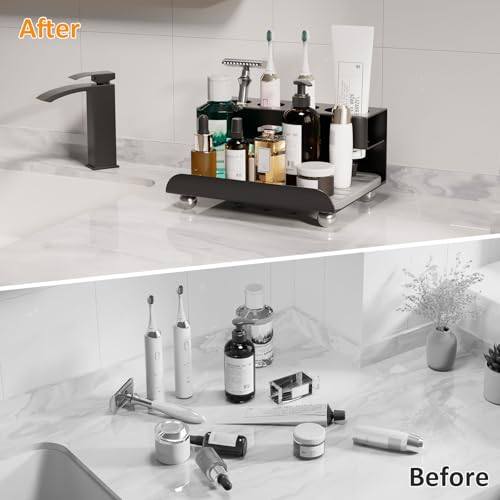YOOLENS Quick Dry Electric Toothbrush Holder 4 Slots Metal Bathroom Counter Organizer for Toothpaste Razor Mouthwash, Black by YOOLENS - Image 5