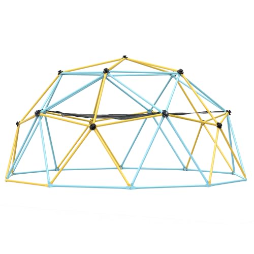VEVOR Kletterkuppel 3,04 m geometrisches Klettergerüst mit Hängematte & Schaukel, für Kinder von 3 bis 10 Jahren, Klettergerüst 340 kg Tragfähigkeit, mit Klettergriff, Spielgerät für den Garten