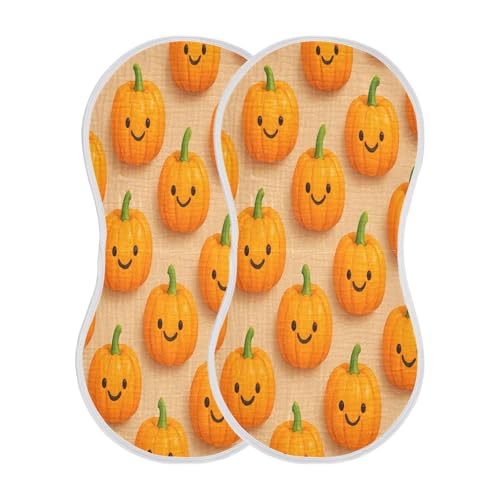 Graffiti Cute Pumpkin Burp Cloths Unisex Cotton Burp Cloths Absorbent and Non-Seeping Suitable for Babies, Toddlers, Newborns2