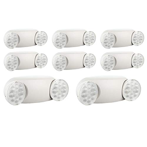 EXITLUX LED Emergency Lights with Battery Backup, Two Head Adjustable Commercial Emergency Lights, UL Listed, AC 120/277V, Hardwired Emergency Exit Light Fixtures for Business (White, 4 Pack) by EXITLUX - Image 6