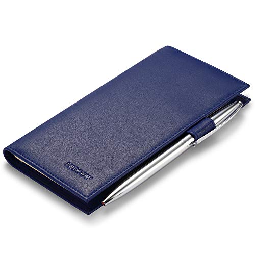 HISCOW Supple Leather Checkbook Cover with Free Divider - Italian Calfskin (Premium Electric Blue) - Thumbnail 4