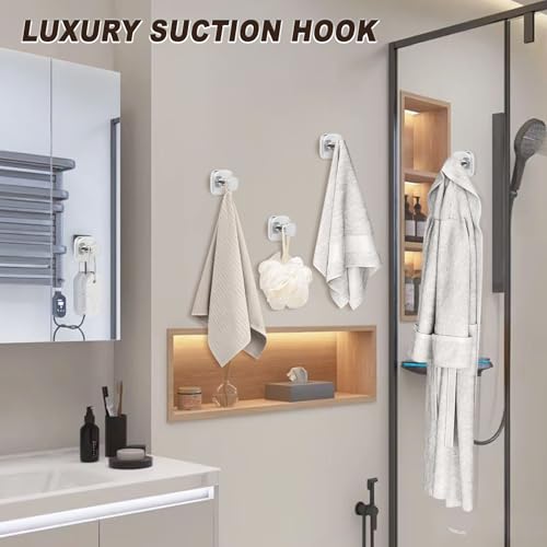 Supopular Suction Cup Hooks for Shower & Kitchen, 11LB Rustproof Towel Hook — view 5