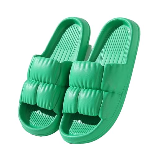 Slippers Indoor Outdoor Soft Bottom Slippers Bathroom Anti-Slip Shower Shoes Men and Women Eva Slippers Summer Sandals(Green,38-39)