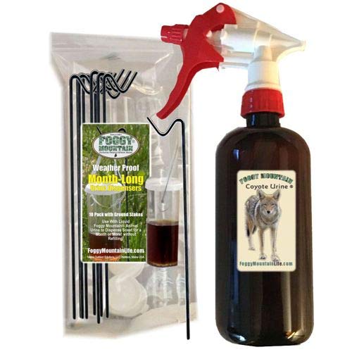 Foggy Mountain Coyote Urine Dispenser Combo Natural Predator Scent 16 oz
