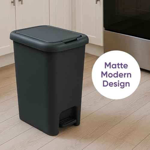 Superio bote de basura rectangular 6.5L negro miniatura 3