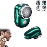 Qosneoun Mini Shaver Portable Electric Shaver, Pocket Size Portable Shaver, Rechargeable Travel Razors for Men, Usb Mini Shaver for Men, Mini Shave Electric Razor (1PCS-D)