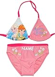 alles-meine.de GmbH Bikini / Triangel Bikini - Disney Frozen - die Eiskönigin - incl. Name - Größe 4 bis 5 Jahre - Gr. 110 bis 116 - für Mädchen Kinder - rosa / Zweiteiler - ..