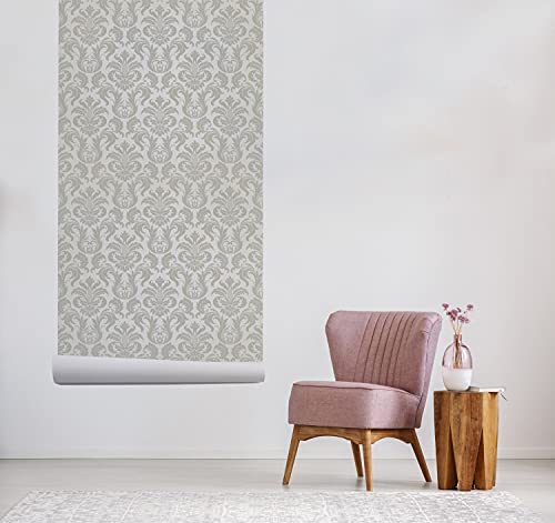 Papier peint intissé damassé floral Coloray pour sublimer les meubles de votre salon - 6