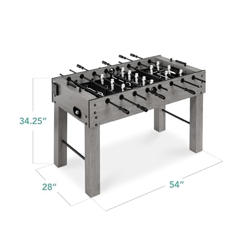 Best Choice Products Large 54 Inch Full-Size Foosball Table for Home, Game Room - Includes 2 Balls, 2 Cup Holders - Gray - image 2