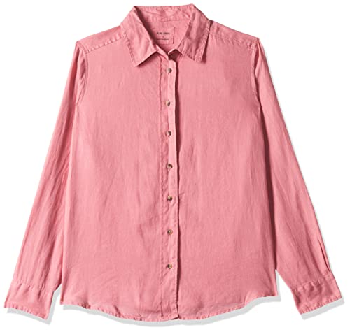 Image of Marks & Spencer Pure Linen Plain Spread Collar Shirt T523599KANTIQUE Rose (L)