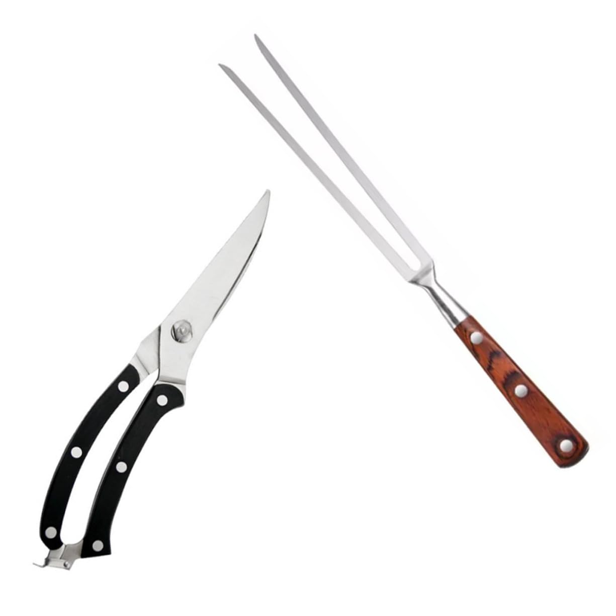 YARNOW 1set Forchettone e Forbici Da Cucina Inossidabile Per Barbecue e Grigliate Strumenti Bbq Multifunzionali Per e Pollame Facile Da Pulire e Utilizzare