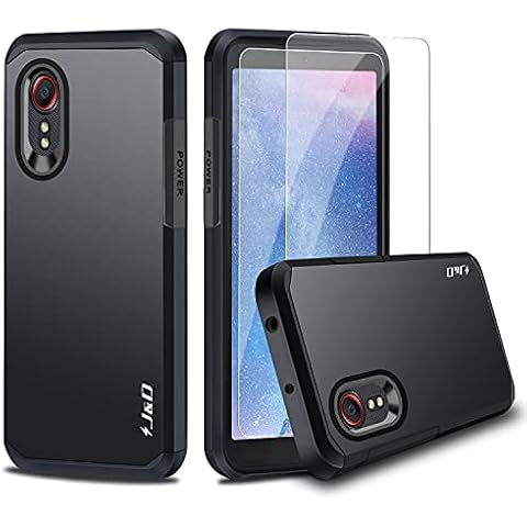J&D Funda Protectora Doble Capa con Vidrio Protector de Pantalla para Samsung Galaxy Xcover 5 Cover
